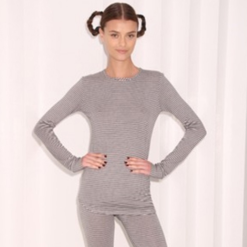 Norma Kamali Lounge Long Sleeve Knit Top